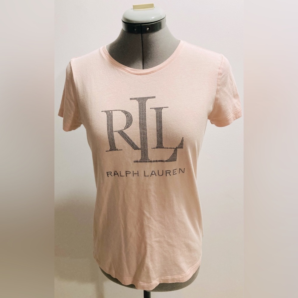 Ralph Lauren Microstud Jersey Pale Rose T-Shirt